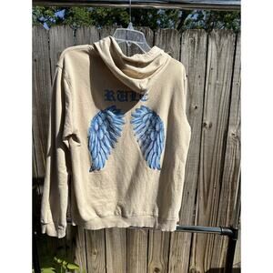 Y2K RULE Hoodie – Size L - Blue Angel Wings